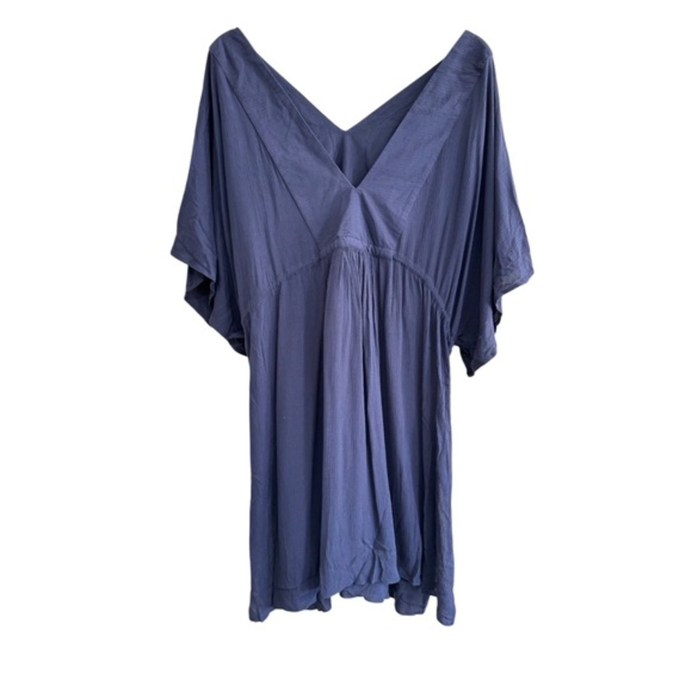 Lauren Ralph Lauren Navy Blue Swim Coverup‎ Kaftan Dress XL V-Neck Dolman Sleeve